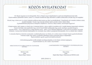 Közös nyilatkozat a nemzeti összetartozás napja alkalmából