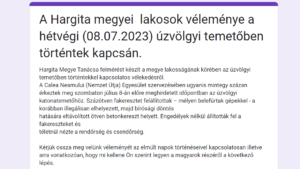 Felmérés Hargita megye lakosságának körében az az úzvölgyi temetőben történtekkel kapcsolatos vélekedésről
