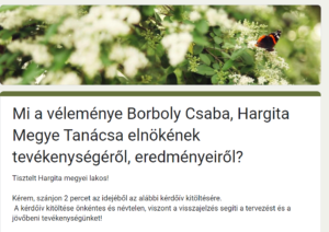 Mi a véleménye Borboly Csaba, Hargita Megye Tanácsa elnökének tevékenységéről, eredményeiről?