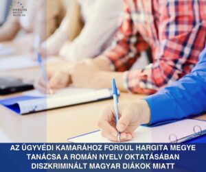 Az ügyvédi kamarához fordul Hargita Megye Tanácsa a román nyelv oktatásában diszkriminált magyar diákok miatt