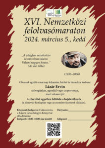 16. alkalommal a határokat átívelő felolvasómaraton a Kájoni János Megyei Könyvtárban