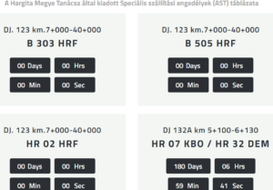 Online igényelhető a különleges szállítási engedély (AST) Hargita megyében!