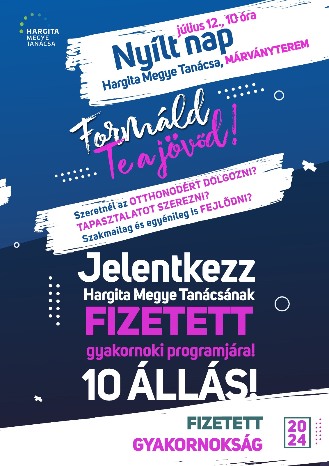 Jövőt biztosítunk fiataljainknak! Nyílt napot tartunk a megyei tanács márványtermében